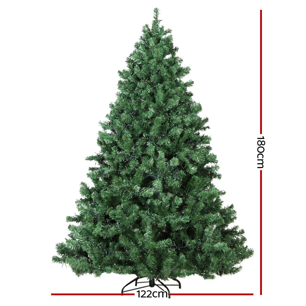 6FT Pre-Lit Green Christmas Tree with 1980 Warm White Micro LEDs