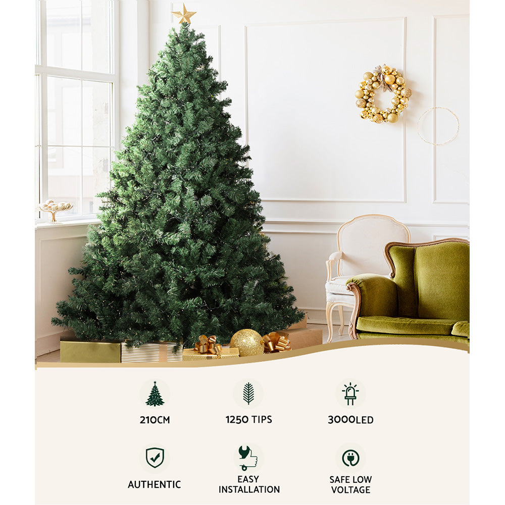 7FT Pre-Lit Spruce Christmas Tree with 3000 Warm White LEDs