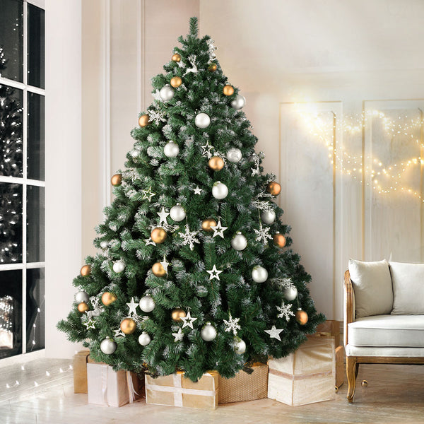 7FT Snow-Frosted Fir Christmas Tree – 1250 Tips, Unlit