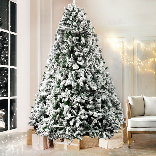 8FT Flocked Fir Christmas Tree with 1500 Tips