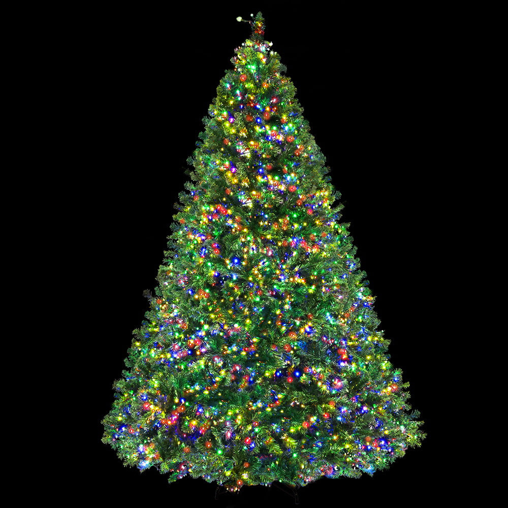 8FT Pre-Lit Green Christmas Tree with 3190 Multi-Colour Micro LEDs