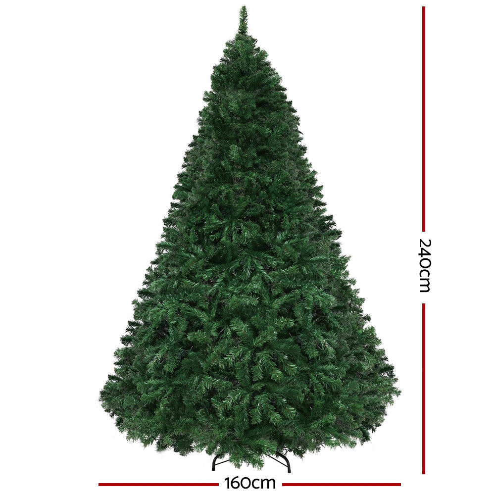 8FT Pre-Lit Green Christmas Tree with 3190 Multi-Colour Micro LEDs