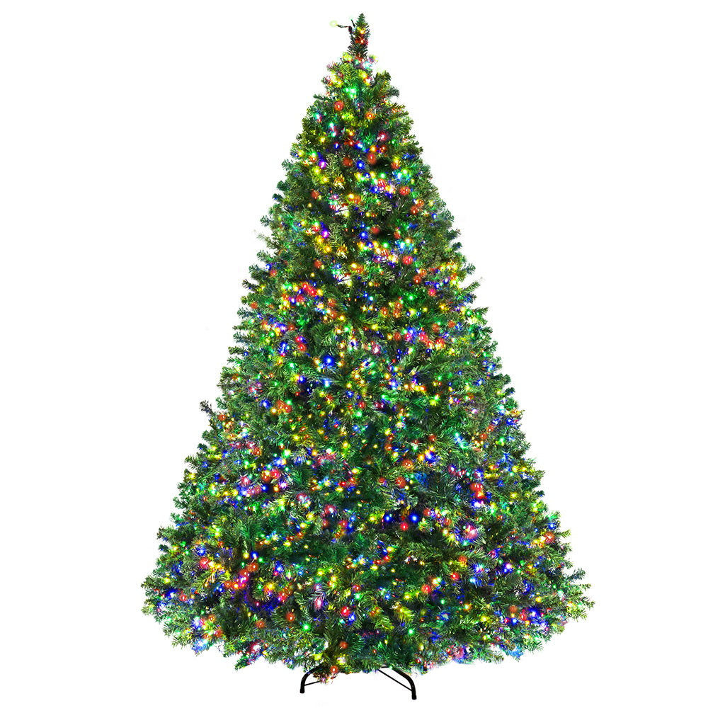 8FT Pre-Lit Green Christmas Tree with 3190 Multi-Colour Micro LEDs