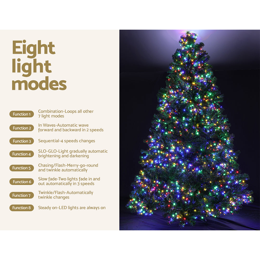 8FT Pre-Lit Green Christmas Tree with 3190 Multi-Colour Micro LEDs