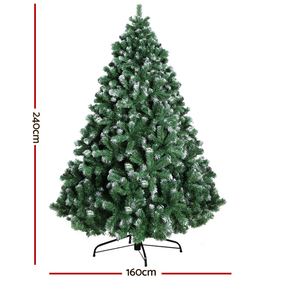 8FT Snow Flocked Christmas Tree with 1500 Tips