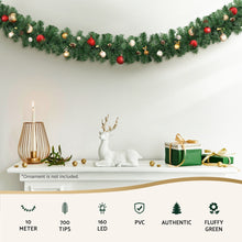 10M Pre-Lit Green Christmas Garland with 160 Warm White LEDs