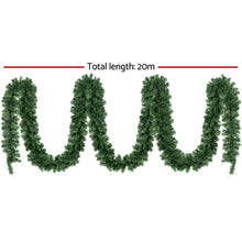 20M Pre-Lit Green Christmas Garland with 300 Warm White LEDs