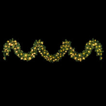 5M Pre-Lit Green Christmas Garland with 100 Warm White LEDs