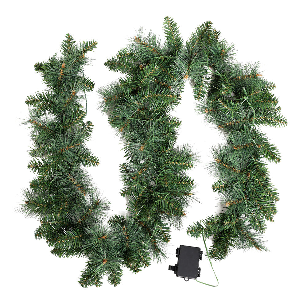 1.8M Pre-Lit Christmas Garland with 30 Warm White LEDs