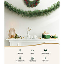 1.8M Pre-Lit Christmas Garland with 30 Warm White LEDs