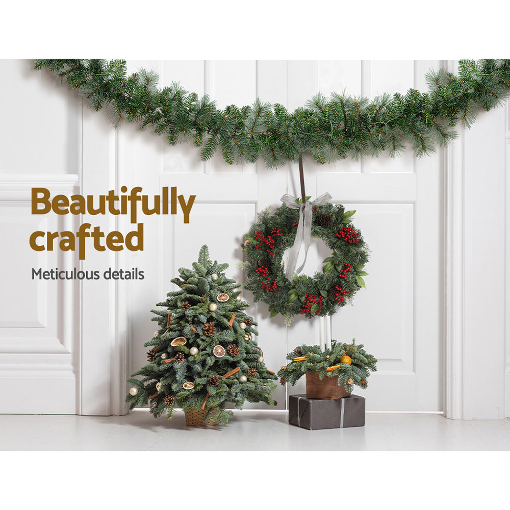 1.8M Pre-Lit Christmas Garland with 30 Warm White LEDs