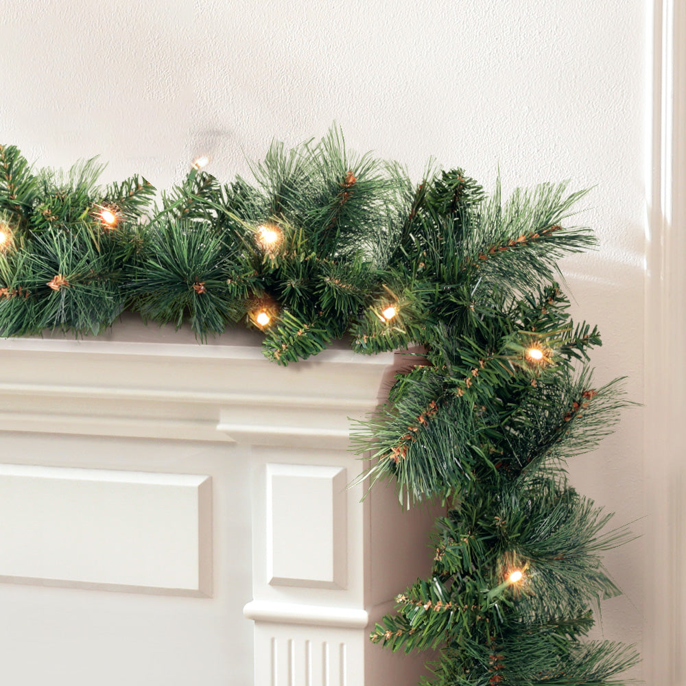 1.8M Pre-Lit Christmas Garland – 30 Warm White LEDs