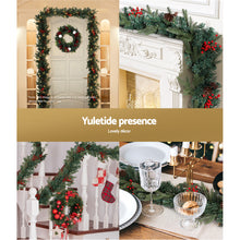 2.4M Pre-Lit Christmas Garland with Pinecones, Berries & 40 Warm White LEDs