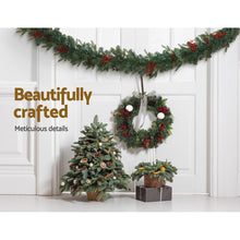 2.4M Pre-Lit Christmas Garland with Pinecones, Berries & 40 Warm White LEDs