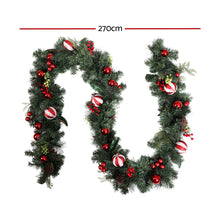 2.7M Christmas Garland with Red Berries, Pine Cones & Baubles