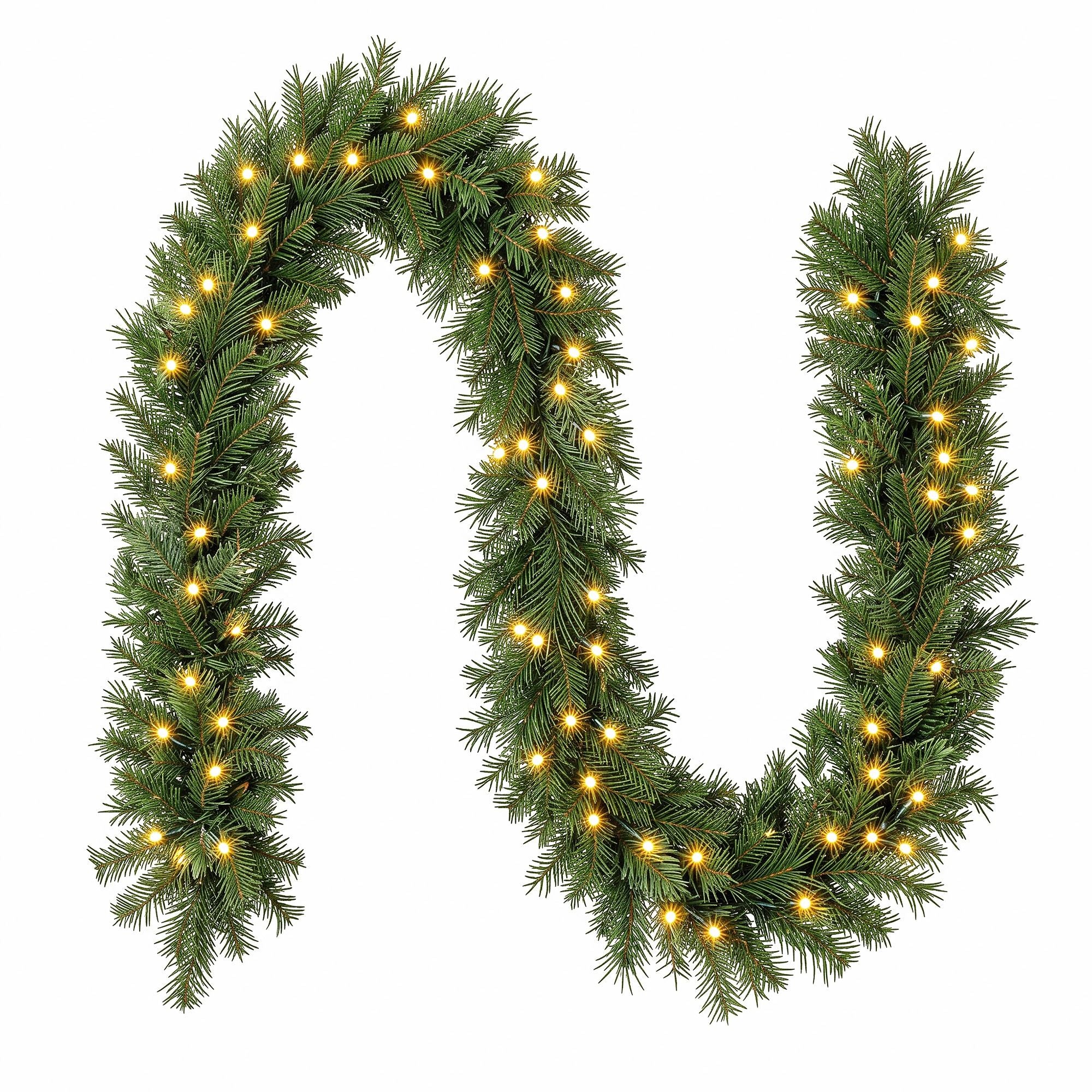 2.7M Pre-Lit Christmas Garland with 45 Warm White LED
