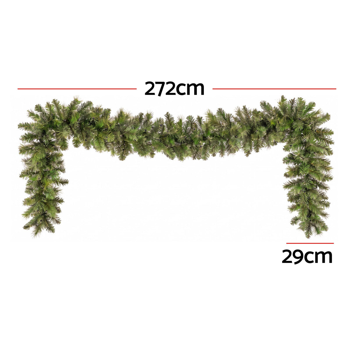 2.7M Pre-Lit Christmas Garland with 45 Warm White LED