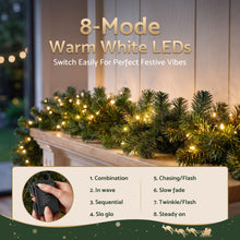 2.7M Pre-Lit Christmas Garland with 45 Warm White LED