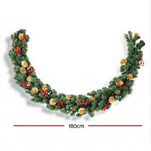 1.8M Pre-Lit Christmas Garland with Pinecones & Berries