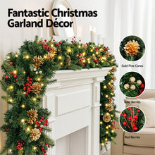 1.8M Pre-Lit Christmas Garland with Pinecones & Berries
