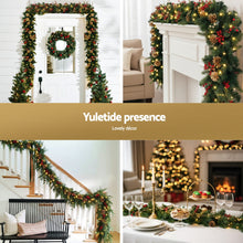 1.8M Pre-Lit Christmas Garland with Pinecones & Berries
