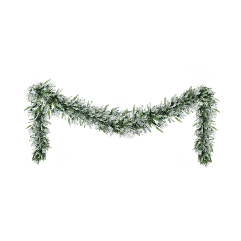 3M Pre-Lit Snow-Frosted Christmas Garland with 100 Warm White LEDs
