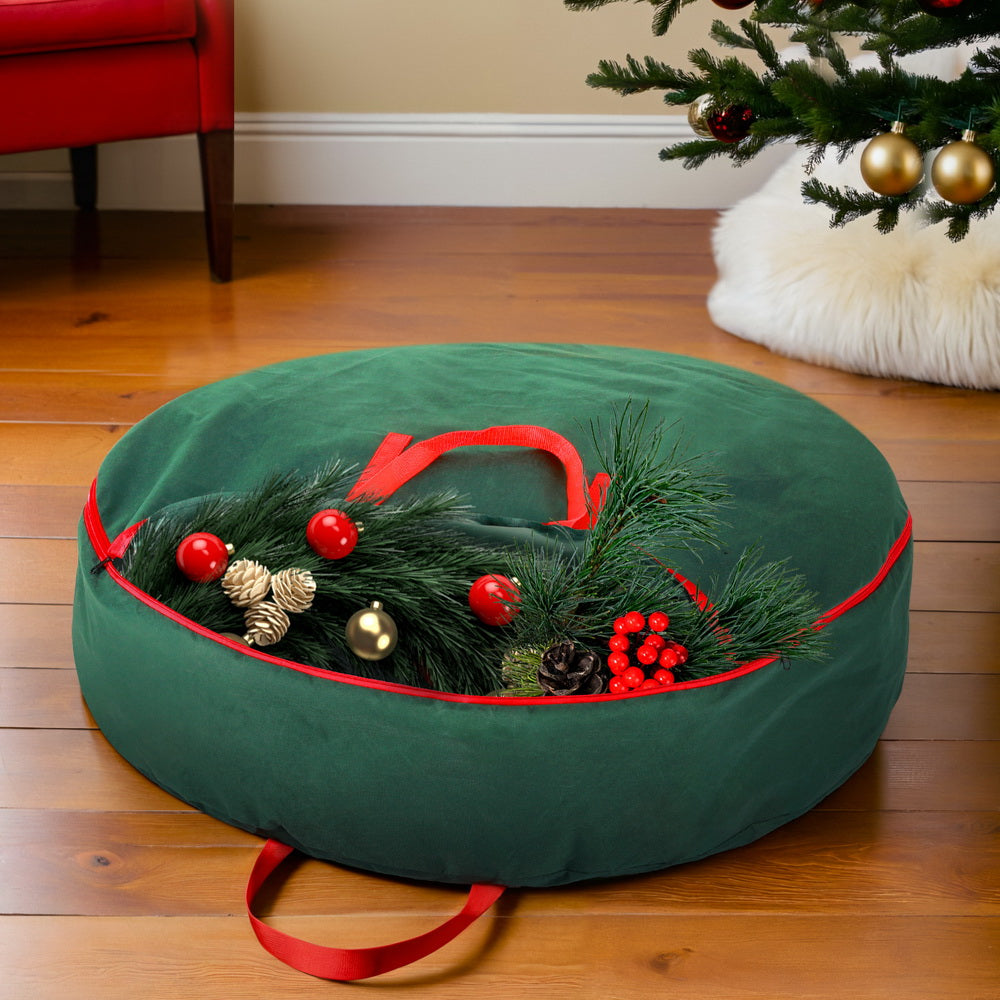 90CM Garland & Wreath Storage Bag – Green Oxford Fabric
