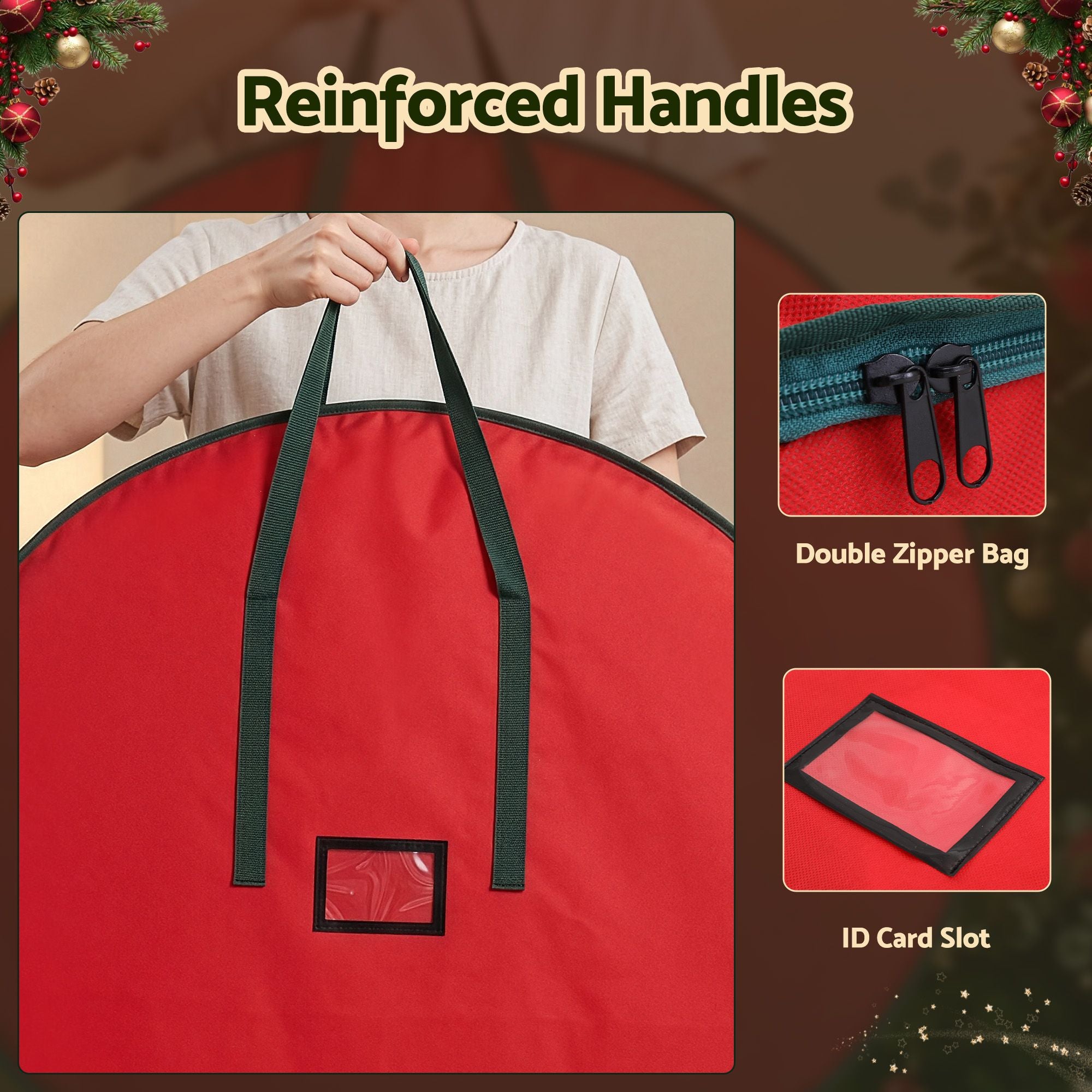91CM Red Christmas Wreath & Garland Storage Bag