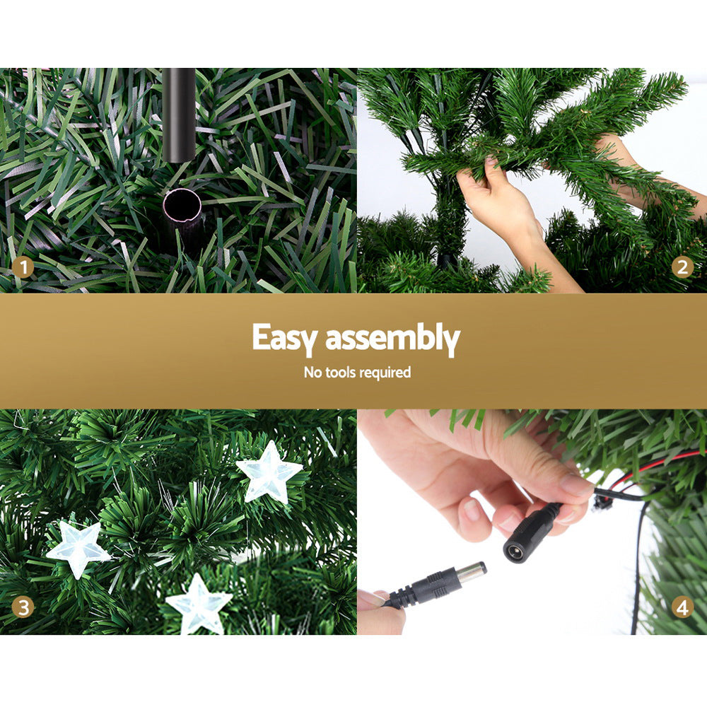4FT Fibre Optic Christmas Tree with Multi-Colour LEDs & Star Topper