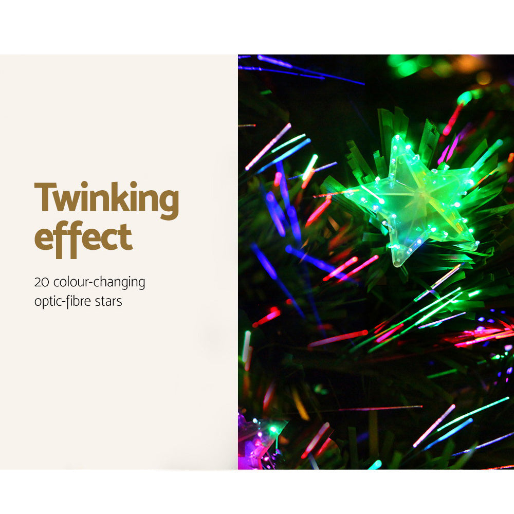4FT Fibre Optic Christmas Tree with Multi-Colour LEDs & Star Topper