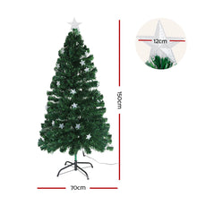 5FT Fibre Optic Christmas Tree with Multi-Colour LEDs & Star Topper