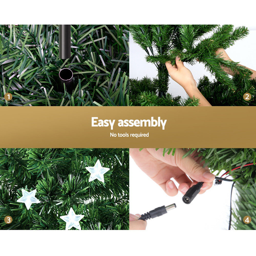5FT Fibre Optic Christmas Tree with Multi-Colour LEDs & Star Topper