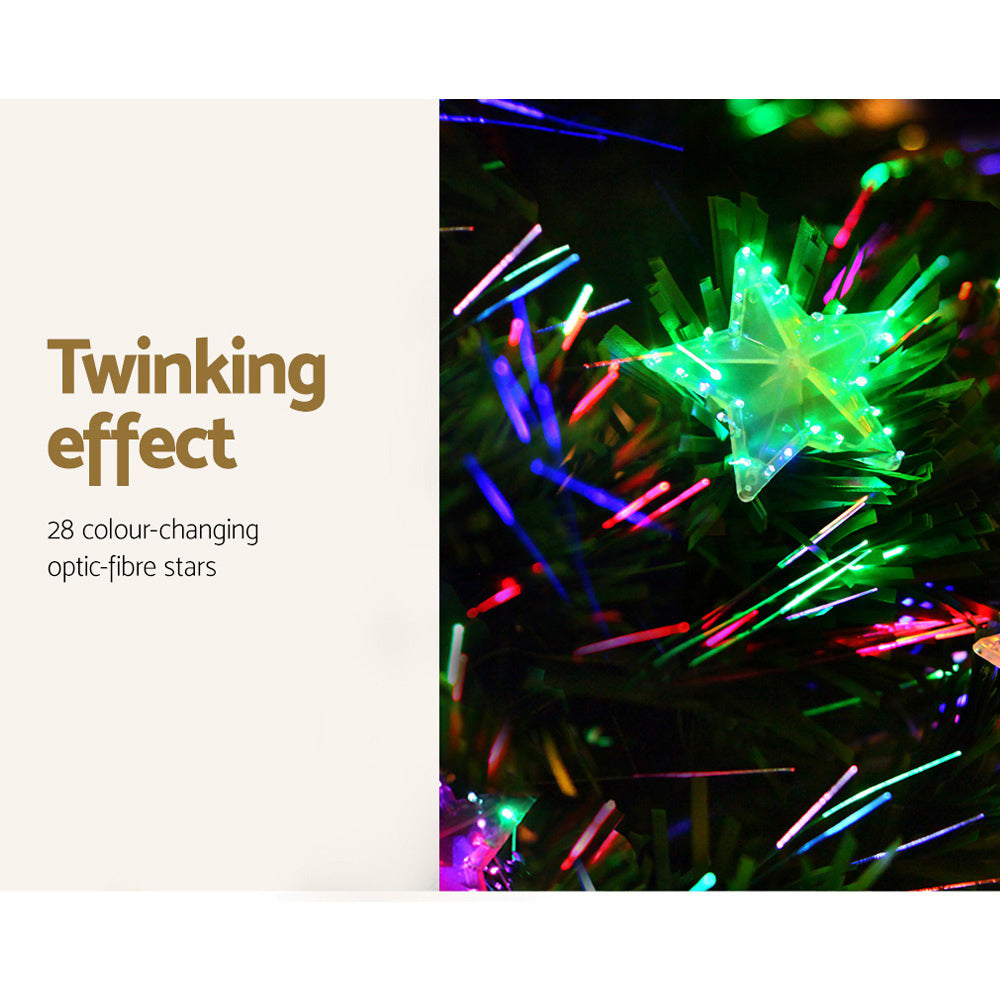 5FT Fibre Optic Christmas Tree with Multi-Colour LEDs & Star Topper