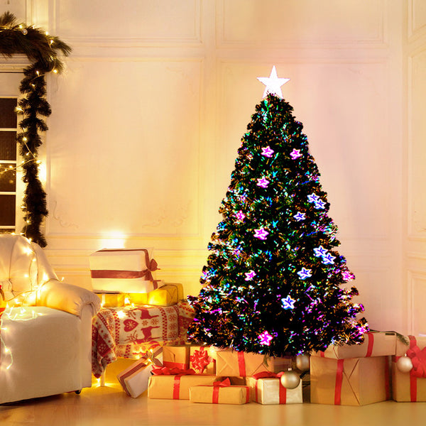 5FT Fibre Optic Christmas Tree with Multi-Colour LEDs & Star Topper