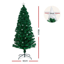 6FT Fibre Optic Christmas Tree with Multi-Colour LEDs & Star Topper