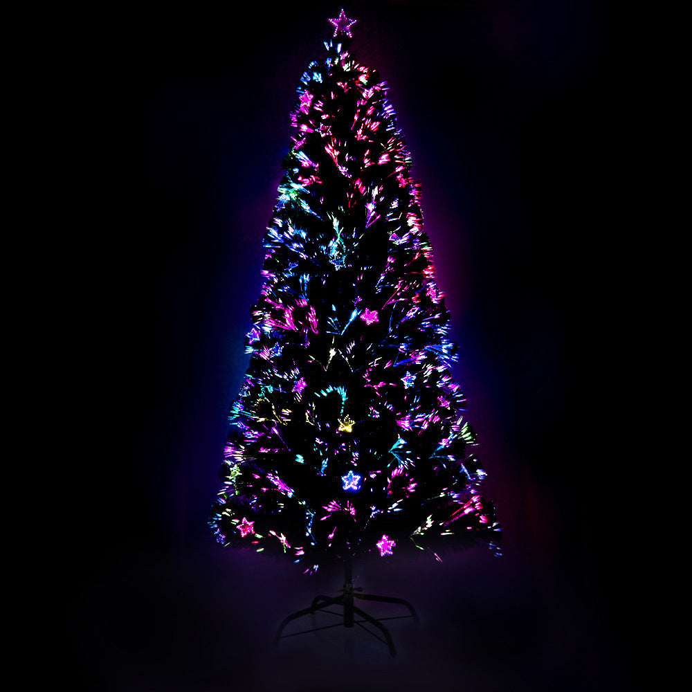 7FT Fibre Optic Christmas Tree with Multi-Colour LEDs & Star Topper