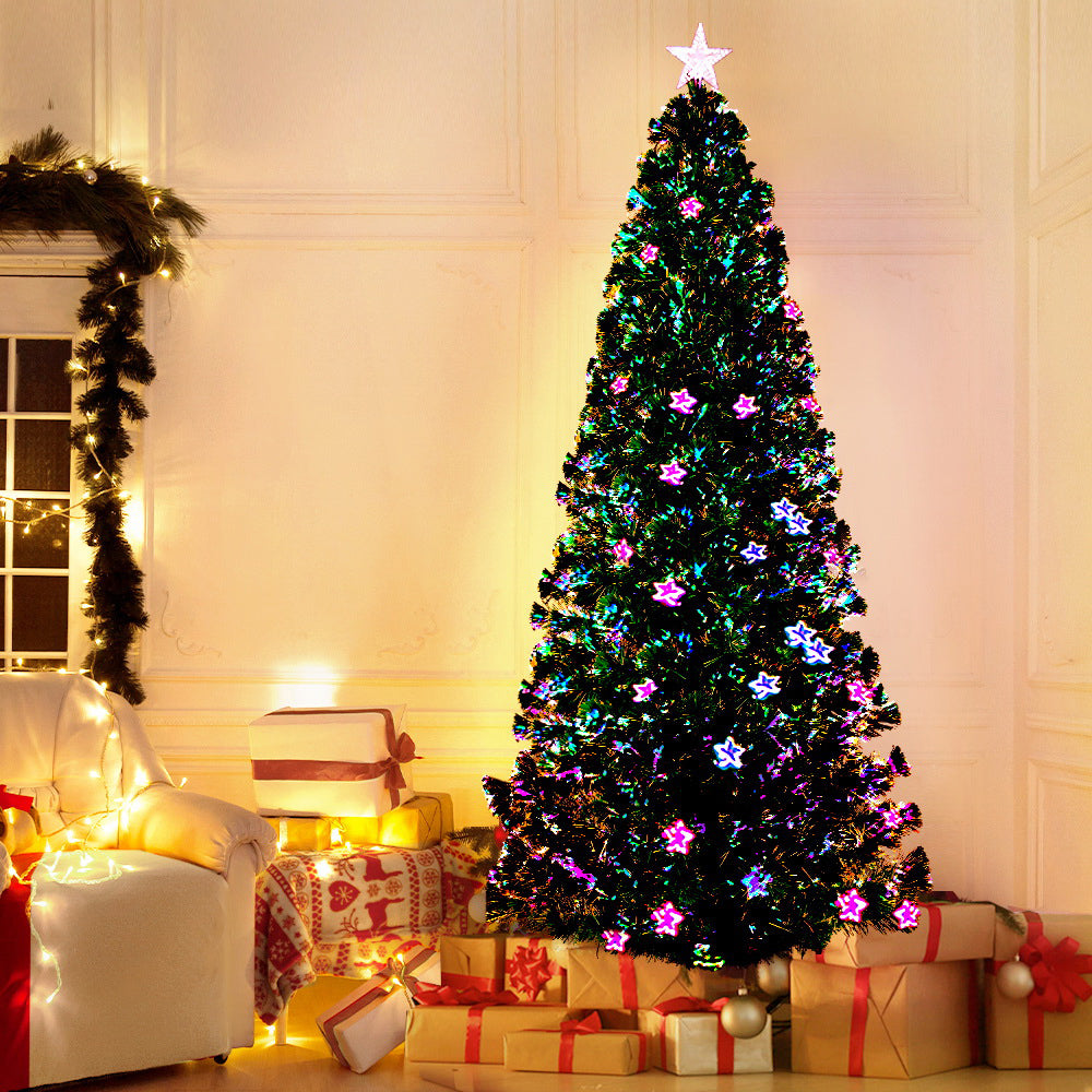 7FT Fibre Optic Christmas Tree with Multi-Colour LEDs & Star Topper