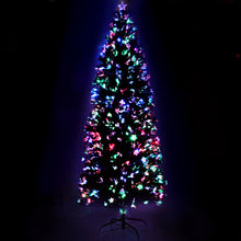8FT Optic Fibre LED Christmas Tree with Multi-Colour Pre-Lit with Star Topper