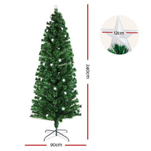 8FT Optic Fibre LED Christmas Tree with Multi-Colour Pre-Lit with Star Topper