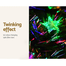 8FT Optic Fibre LED Christmas Tree with Multi-Colour Pre-Lit with Star Topper