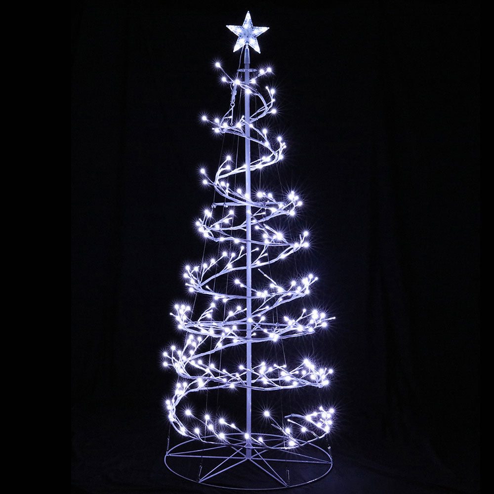 6FT Spiral LED Christmas Tree with 320 Cold White LEDs