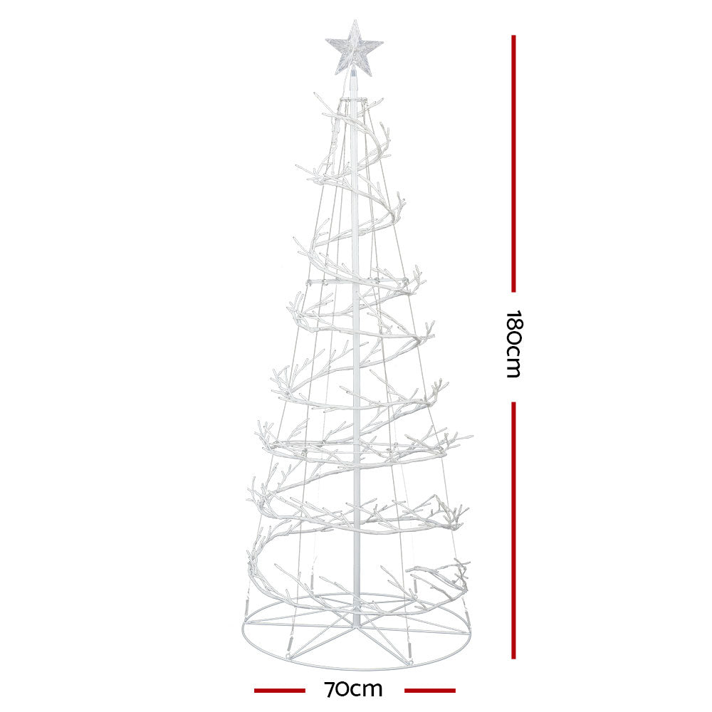 6FT Spiral LED Christmas Tree with 320 Cold White LEDs
