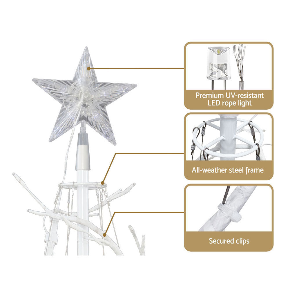 6FT Spiral LED Christmas Tree with 320 Cold White LEDs