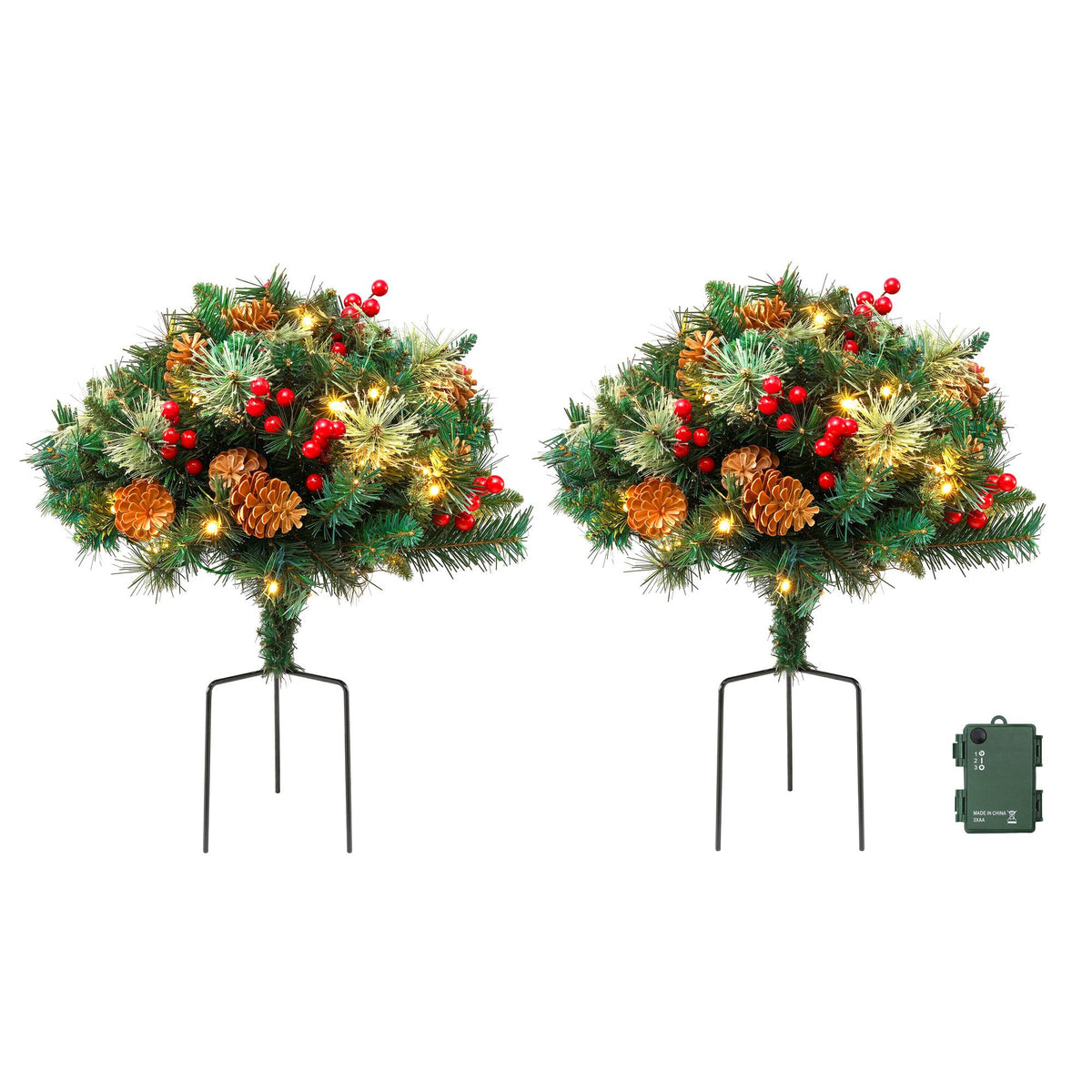 45CM Pre-Lit Christmas Pathway Trees with 50 LED – 2 Pack