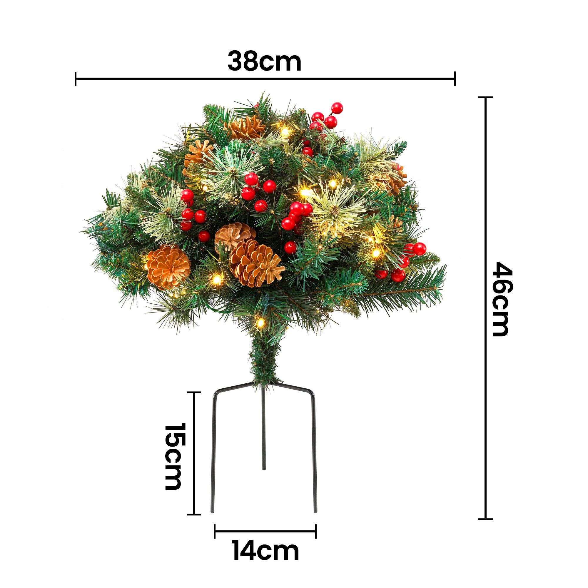 45CM Pre-Lit Christmas Pathway Trees with 50 LED – 2 Pack