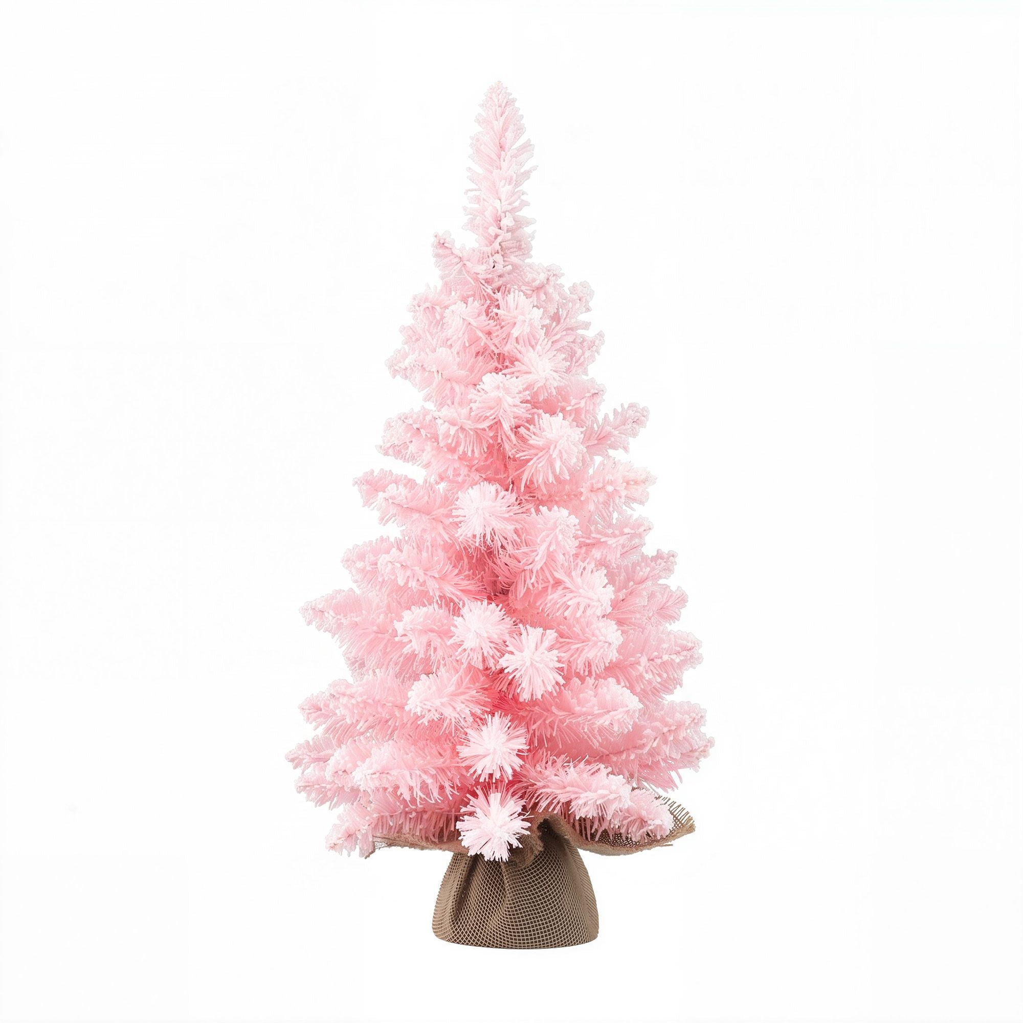 60CM Flocked Pink Tabletop Christmas Tree
