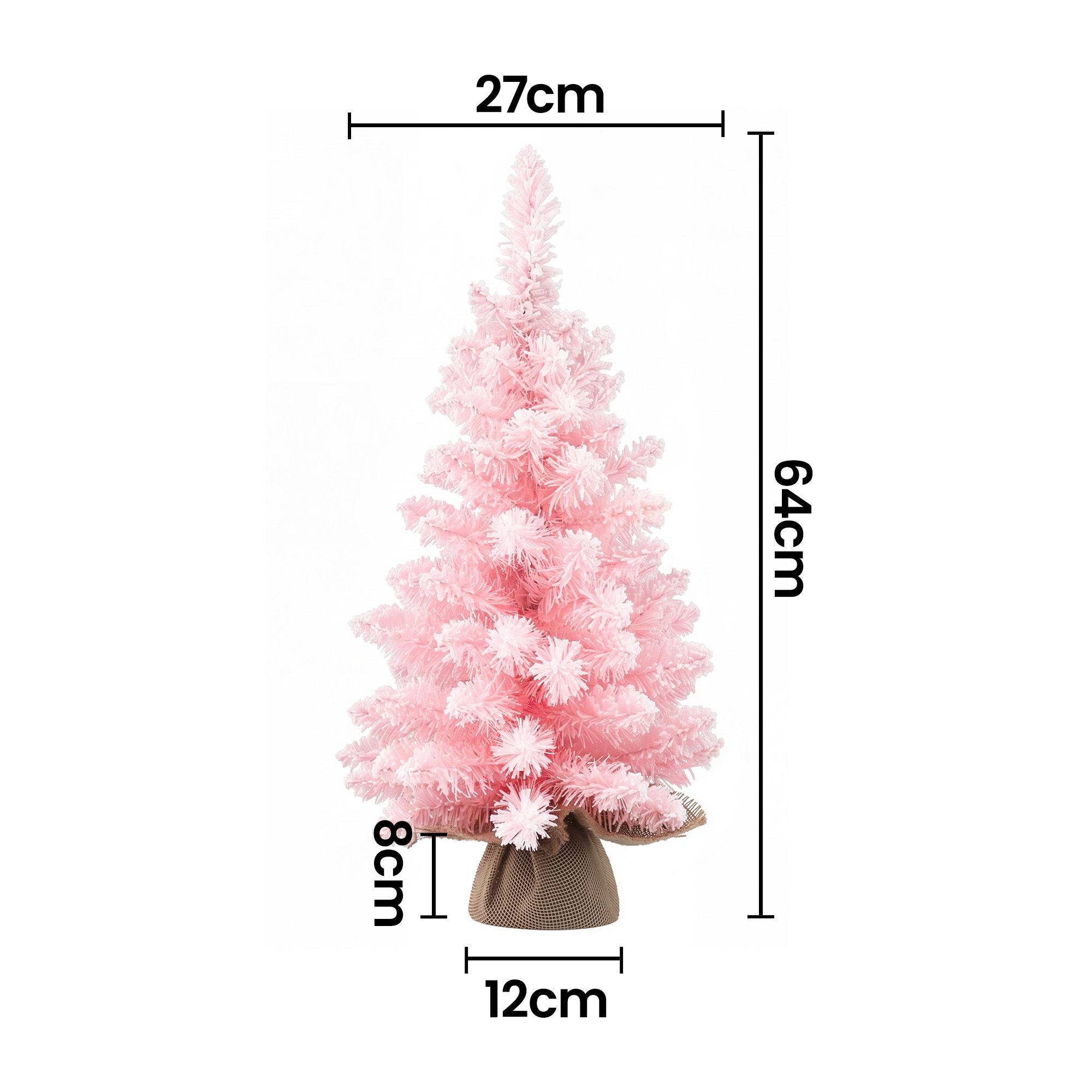 60CM Flocked Pink Tabletop Christmas Tree
