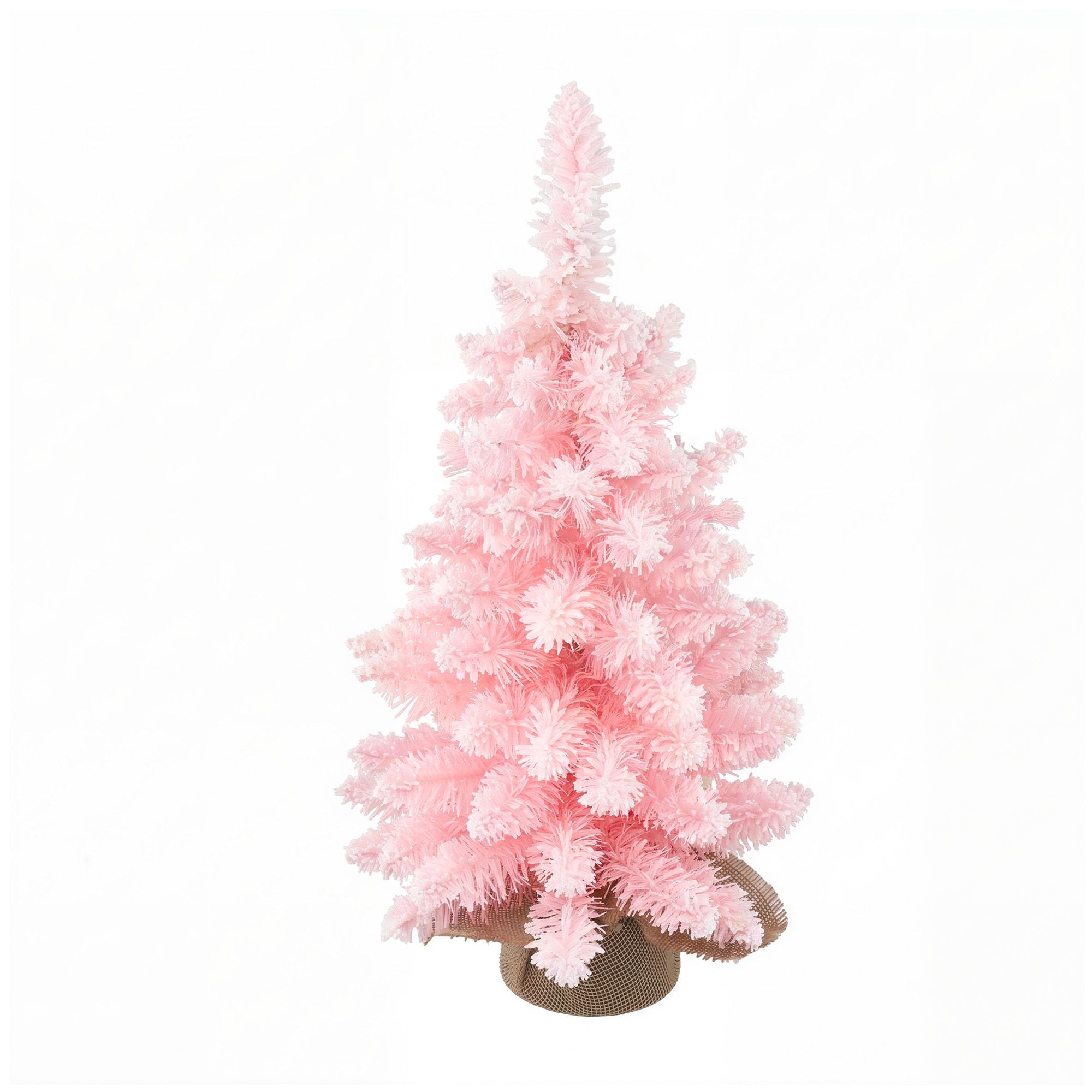 60CM Flocked Pink Tabletop Christmas Tree