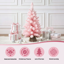 60CM Flocked Pink Tabletop Christmas Tree