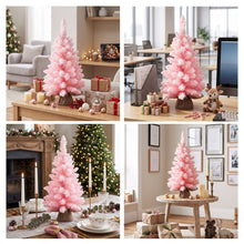 60CM Flocked Pink Tabletop Christmas Tree